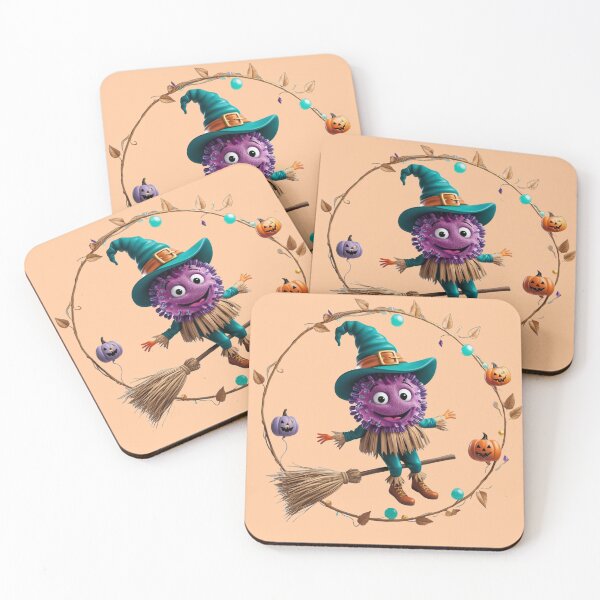 Artikelvorschau, Skurrile Vogelscheuchen-Mikrobe auf einem Besen – skurriles Halloween-Design entworfen und verkauft von AdoraSticks.