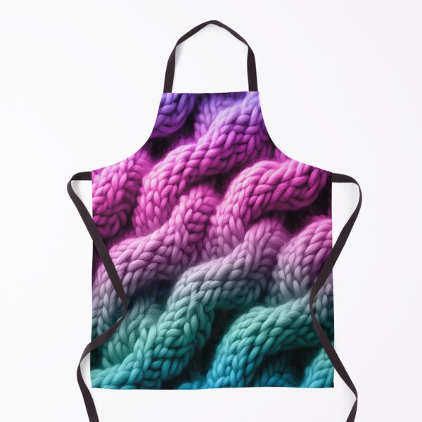 Item preview, Warm, furry sweater knit / turquoise, magenta, purple. designed and sold by My-fake-places.
