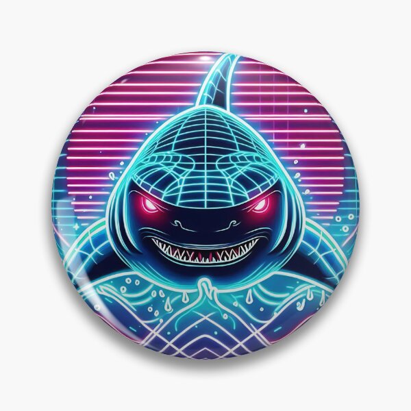 Item preview, Retro Neon Shark Attack designed and sold by JavisSRDesign.