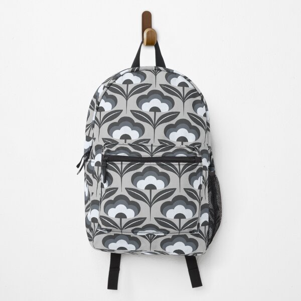 Item preview, Retro Flower Monochrome On Light Grey designed and sold by Guided by Light Art.