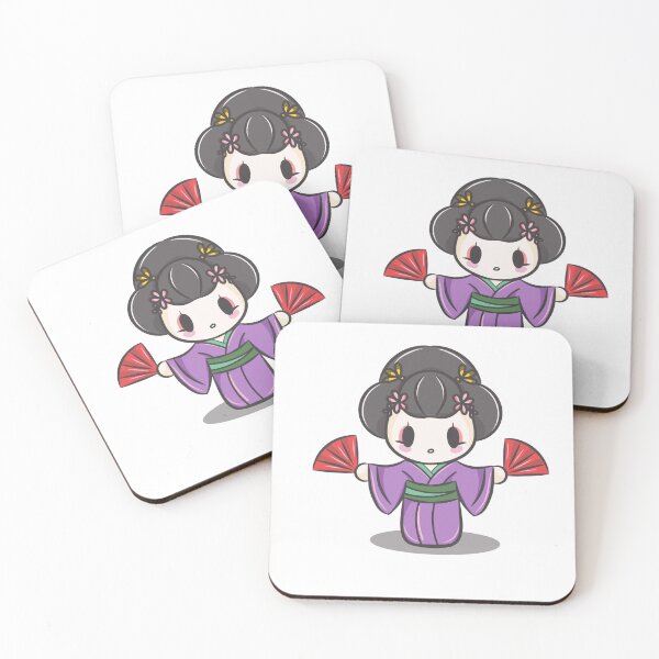 Item preview, Kawaii Dancing Geisha with Fans designed and sold by Lullaby123.