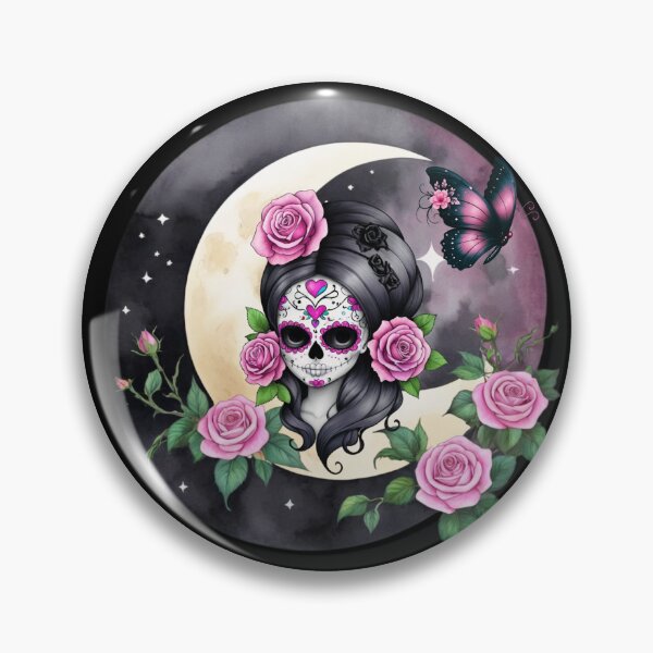 Item preview, Pink lady skeleton against the background of the moon and stars. designed and sold by JAGA-ALIME.