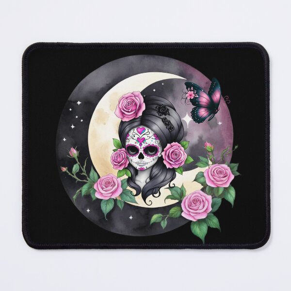 Item preview, Pink lady skeleton against the background of the moon and stars. designed and sold by JAGA-ALIME.