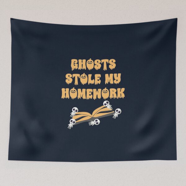 Item preview, Ghosts stole my homework halloween joke designed and sold by mariya-ivanova.