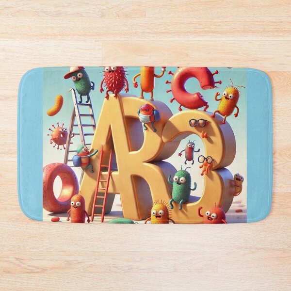 Item preview, Whimsical Microbes Playing on Giant Letters designed and sold by AdoraSticks.