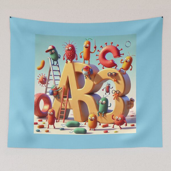 Item preview, Whimsical Microbes Playing on Giant Letters designed and sold by AdoraSticks.