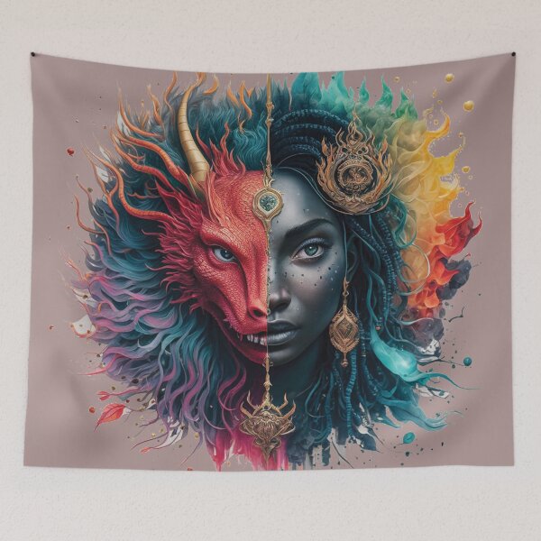 Item preview, Historical Fantasy -Romantic Movement Dragon and Princess Face designed and sold by RAZ1995.