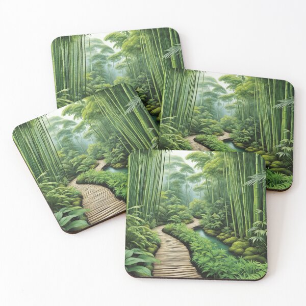 Item preview, Bamboo Forest Wooden Path Lush Forest,nature, designed and sold by Eandbeyond.