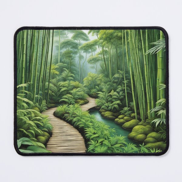 Item preview, Bamboo Forest Wooden Path Lush Forest,nature, designed and sold by Eandbeyond.