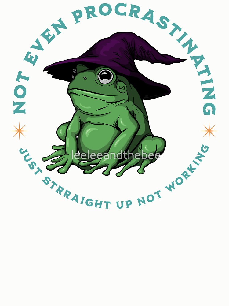Thumbnail 7 of 7, Pullover Sweatshirt, Not Even Procrastinating Just Straight Up Not Working Frog Wizard designed and sold by leeleeandthebee.