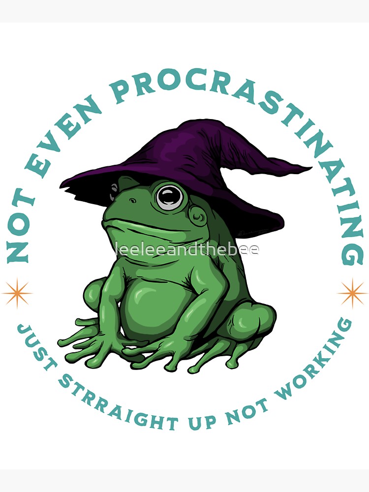 Thumbnail 5 of 5, Tote Bag, Not Even Procrastinating Just Straight Up Not Working Frog Wizard designed and sold by leeleeandthebee.