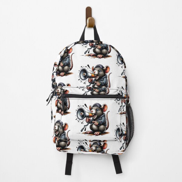 Item preview, Rebel Rat with Megaphone Street Art Illustration, Banksy inspired designed and sold by EdgyEdgeArt.