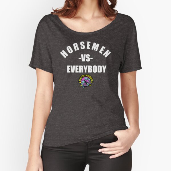 Electric Horsemen vs Everybody (white) Relaxed Fit T-Shirt
