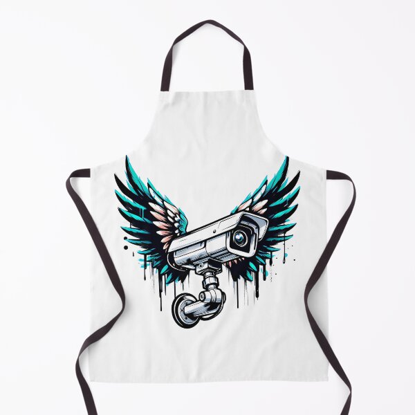 Item preview, Surveillance Camera with Angel Wings Graffiti Art, Banksy inspired designed and sold by EdgyEdgeArt.