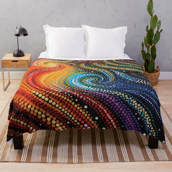 Item preview, Aboriginal Inspired Dot Art - Hot And Cold Swirls designed and sold by GrinGalore.