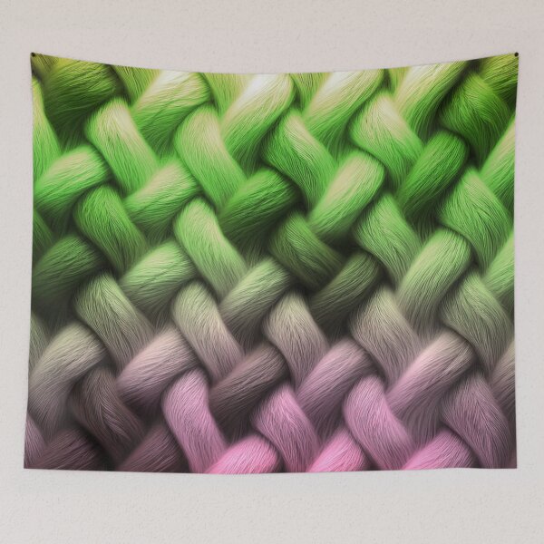 Item preview, Warm, sweater knit / green, magenta, yellow. designed and sold by My-fake-places.