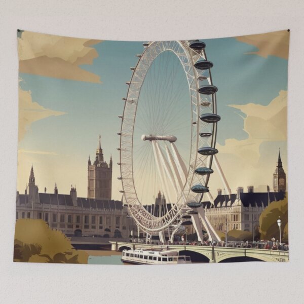 Artikelvorschau, 004 Vintage-London-Eye-Plakatdesign entworfen und verkauft von Alexis Art Collection.