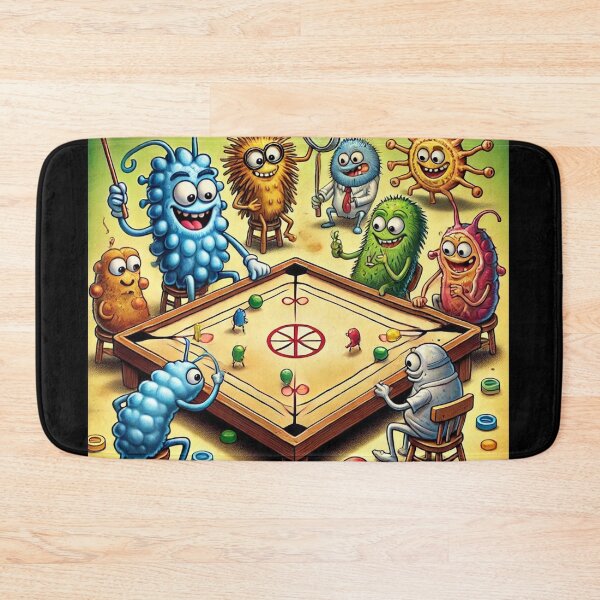 Item preview, Microbes Playing Carrom in Fun Style designed and sold by AdoraSticks.