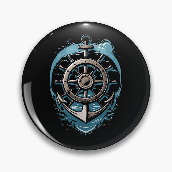 Item preview, Sailboat Captain Design Anchor Steering Wheel designed and sold by LuminOrb.