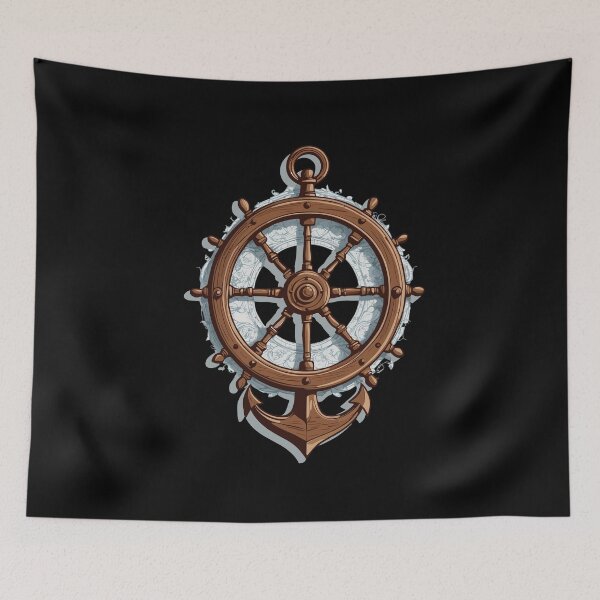 Item preview, Sailboat Captain Design Steering Wheel Anchor designed and sold by LuminOrb.