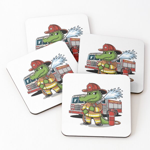 Item preview, Brave Firefighter Crocodile - Heroic Animal Firefighter Illustration designed and sold by Colorful-Garden.