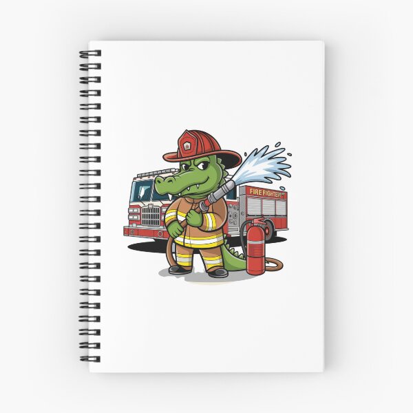Item preview, Brave Firefighter Crocodile - Heroic Animal Firefighter Illustration designed and sold by Colorful-Garden.