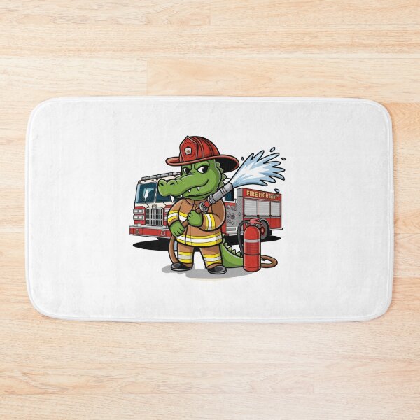 Item preview, Brave Firefighter Crocodile - Heroic Animal Firefighter Illustration designed and sold by Colorful-Garden.