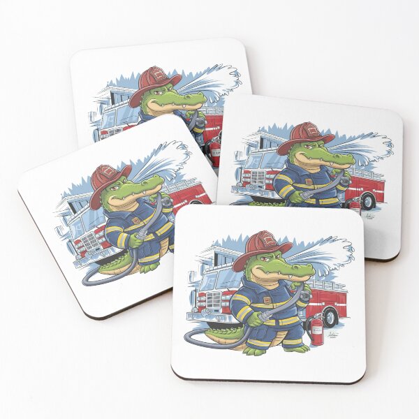 Item preview, Brave Firefighter Crocodile - Heroic Animal Firefighter Illustration designed and sold by Colorful-Garden.