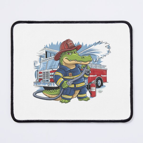 Item preview, Brave Firefighter Crocodile - Heroic Animal Firefighter Illustration designed and sold by Colorful-Garden.