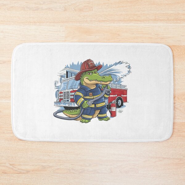 Item preview, Brave Firefighter Crocodile - Heroic Animal Firefighter Illustration designed and sold by Colorful-Garden.