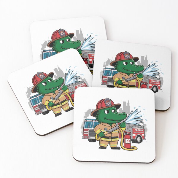 Item preview, Brave Firefighter Crocodile - Heroic Animal Firefighter Illustration designed and sold by Colorful-Garden.