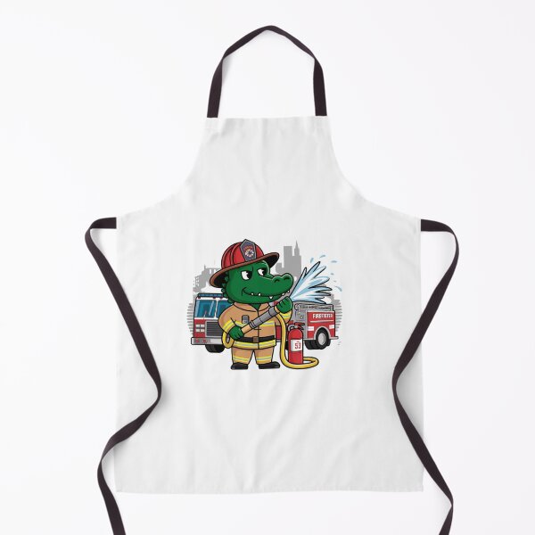 Item preview, Brave Firefighter Crocodile - Heroic Animal Firefighter Illustration designed and sold by Colorful-Garden.