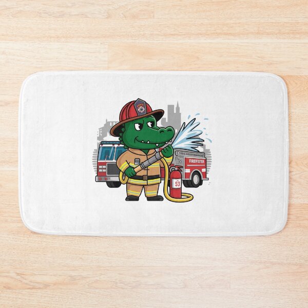 Item preview, Brave Firefighter Crocodile - Heroic Animal Firefighter Illustration designed and sold by Colorful-Garden.