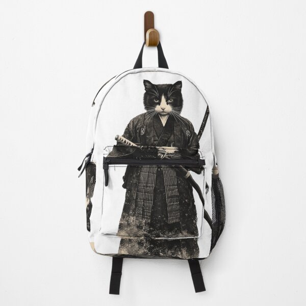 Item preview, Black and White Samurai Cat – Japanese Warrior Feline designed and sold by pixal-shop.