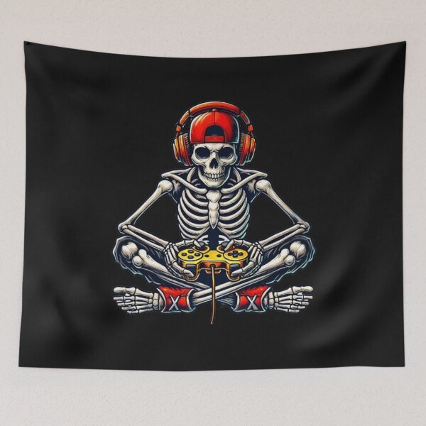 Item preview, Halloween Skeleton Gamer Video Gaming Boys Men Kids Teess designed and sold by SztylishDesigns.
