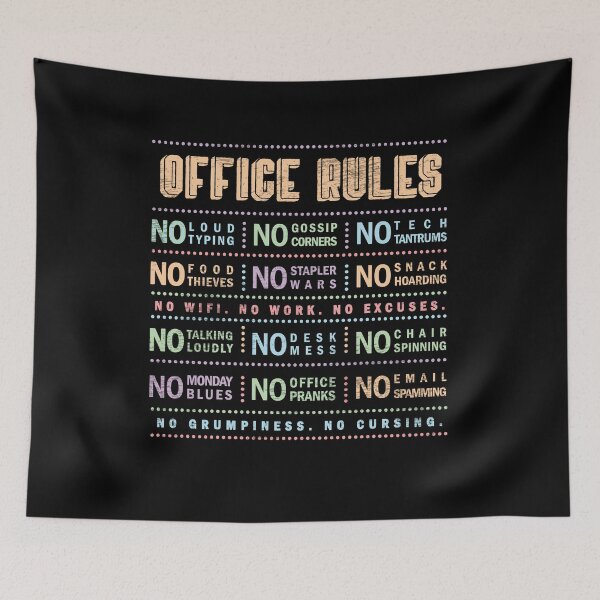 Item preview, Funny List of Office Rules designed and sold by Rhu Creations.
