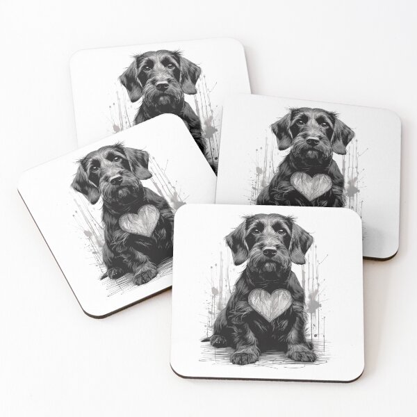 Item preview, Wire-haired Dachshund with Heart designed and sold by dackelfieber.