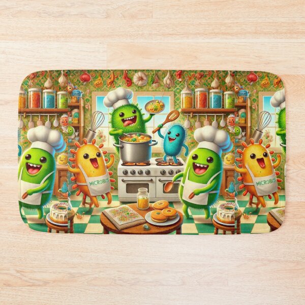 Item preview, Microbes Cooking Fun in Whimsical Kitchen designed and sold by AdoraSticks.