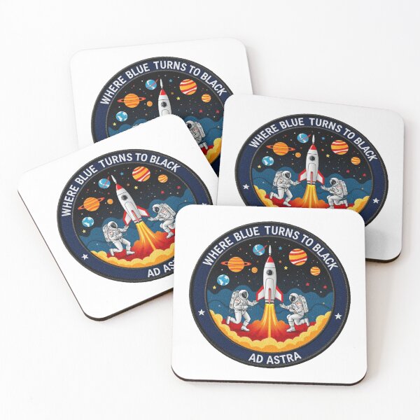 Item preview, Launch time! (Blue turns to black Mission Patch version 4) designed and sold by jnxyz.
