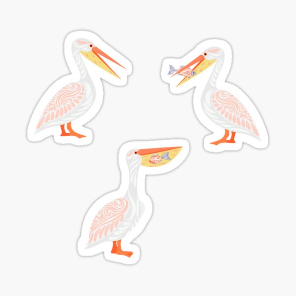 Aperçu de l'œuvre Les pélicans mangent du poisson. Motif décoratif sans couture. créée et vendue par Skaska.
