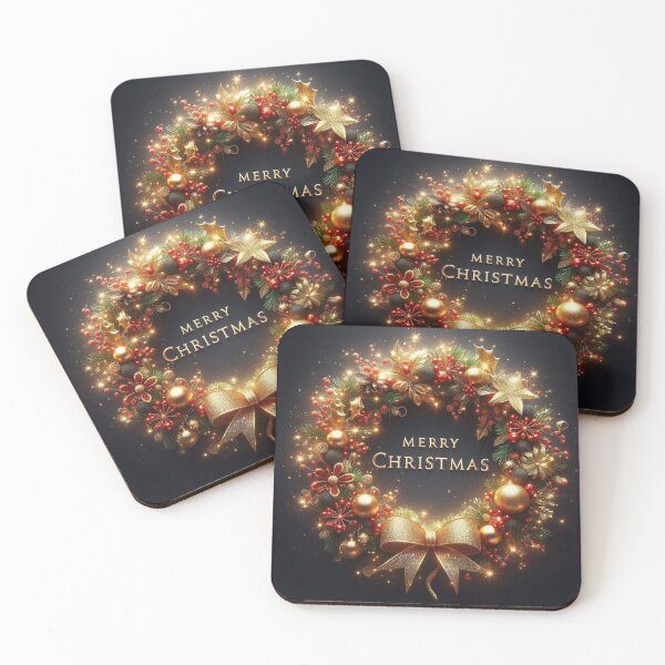 Item preview, Merry Christmas Golden Wreath designed and sold by Simplybe1.