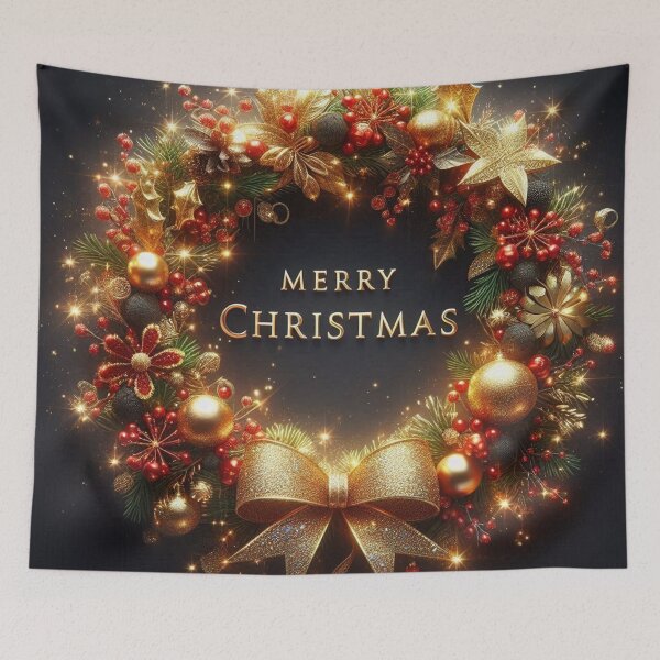 Item preview, Merry Christmas Golden Wreath designed and sold by Simplybe1.