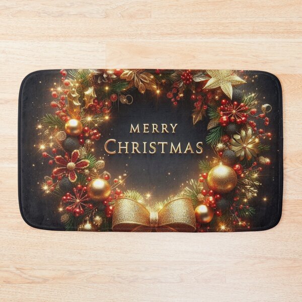 Item preview, Merry Christmas Golden Wreath designed and sold by Simplybe1.