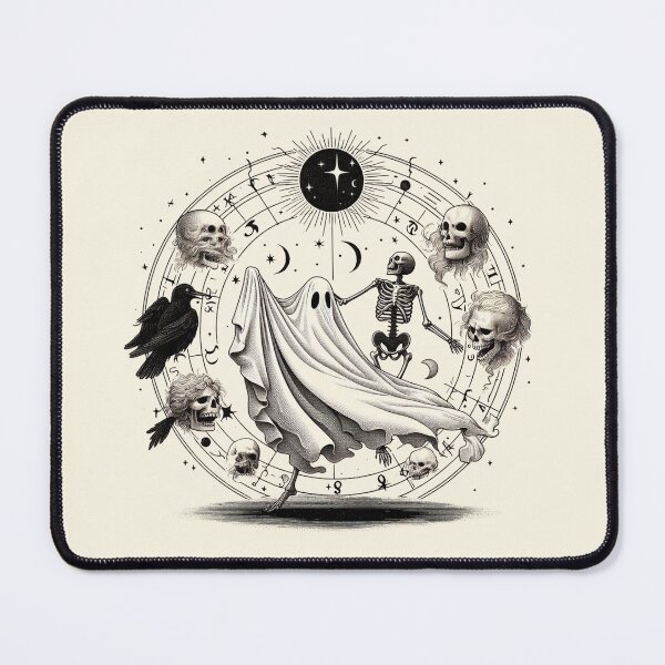 Item preview, Vintage White Ghost with Dancing Skeleton designed and sold by GhostDigger.