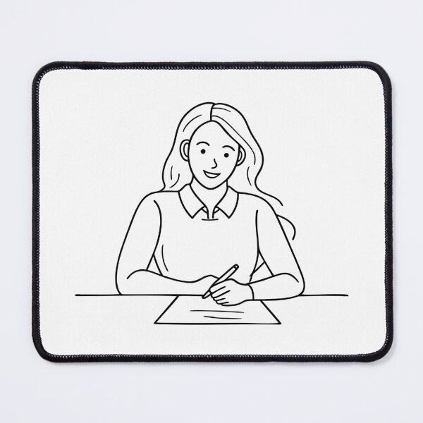 Item preview, a woman signing or writing on a document designed and sold by rasagamastore.