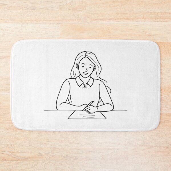 Item preview, a woman signing or writing on a document designed and sold by rasagamastore.
