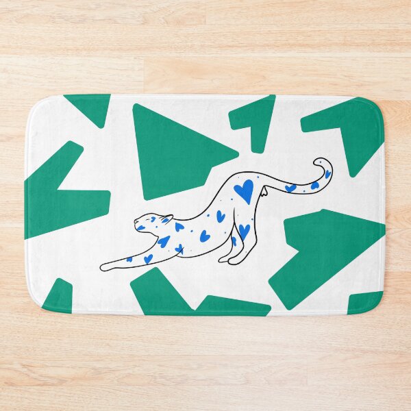 Item preview, Leopard in a blue heart.Leopard sipping. A leopard doing yoga in a blue heart  designed and sold by Valeripva.