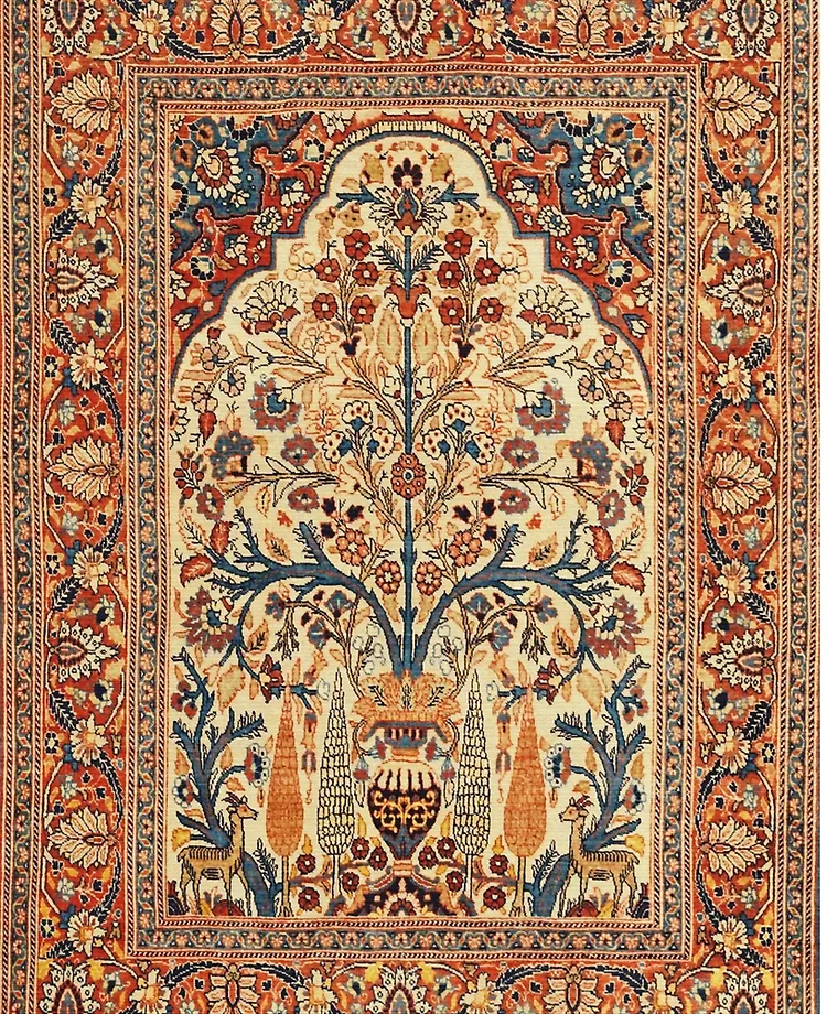 高品質 ペルシャ 手織り 絨毯 ( Tabriz Tree of Life ) 限定セット