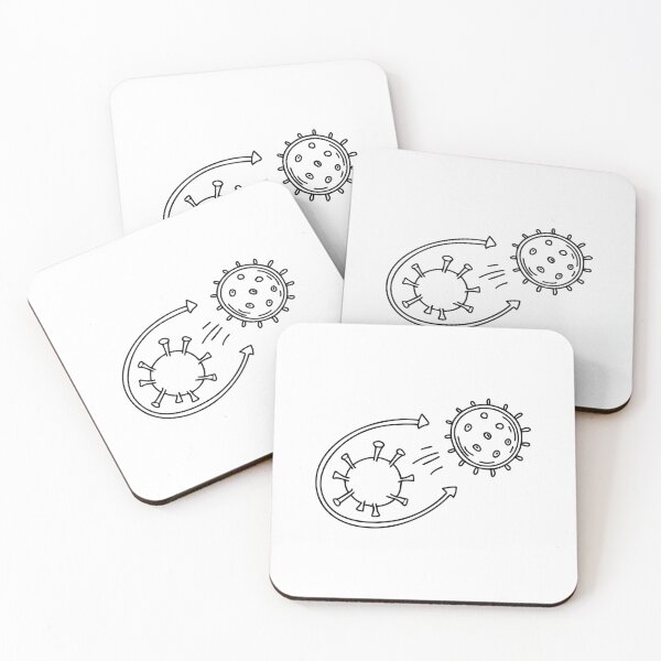 Item preview, an antibody attacking a virus in a microscopic scene designed and sold by rasagamastore.