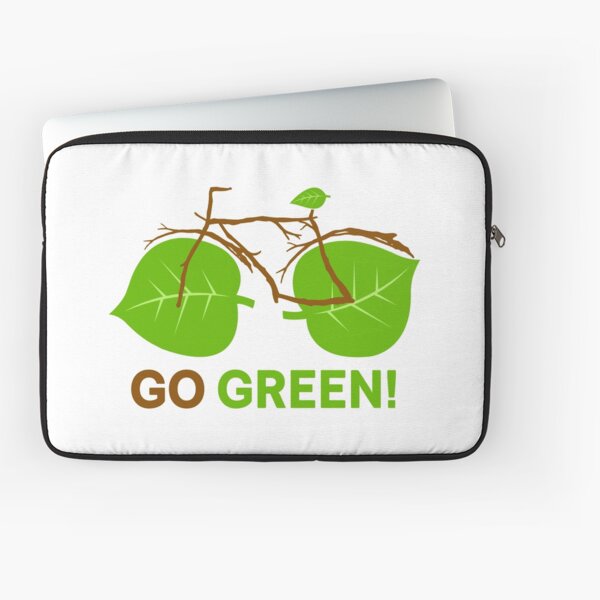 Go Green Bicycle Earth Day Design Laptop Sleeve